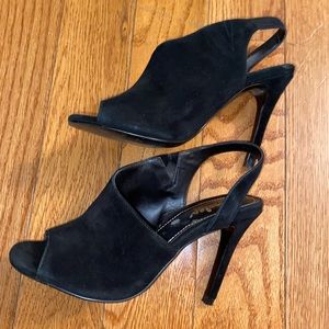 Woman’s Charles by Charles David sling back sandals Black suede size 5.5 M